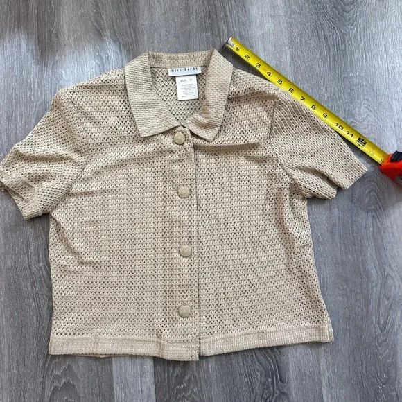 Vintage knit button up short sleeve Size 12 - Picture 5 of 5